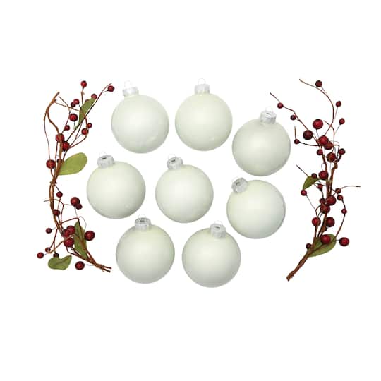 Whitehurst 8ct. 3.25" Pearl Glass Ornaments